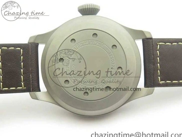 MIROTIME 0318 TimelessDesign Big Pilot IW510301 Satin-Polished SS YLF Best Edition Black Dial On Leather Strap A 7213